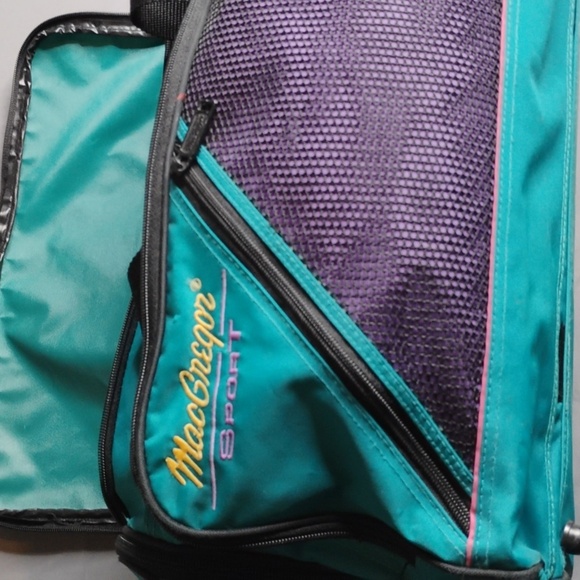 MacGregor Sport Duffle Bag Blue Purple Teal Travel Gym Bag VINTAGE - Picture 3 of 10